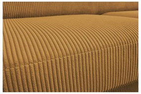 Разтегателен ъглов диван от рипсено кадифе в цвят горчица (променлив) Monaco – Bobochic Paris