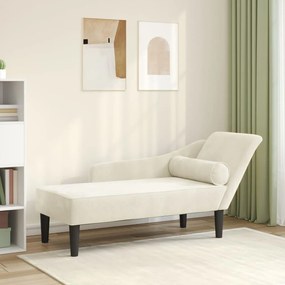 4007595 vidaXL Кушетка с възглавници, кремава, кадифе