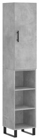 3199005 vidaXL Висок шкаф, бетонно сив, 34,5x34x180 см, инженерно дърво