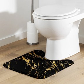 Черен/златист килим за баня 45x45 cm Aquamarbre – douceur d'intérieur