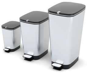 Пластмасово кошче за боклук с педал в сребрист цвят 45 l Chic Bin – KIS