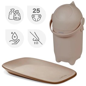 Nattou - Кош за пелени и постелка за преповиване SOFTY 50x70 см кафяв