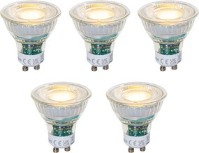 Комплект от 5 димируеми прозрачни GU10 LED крушки 50 мм 2.5W 450 lm 2700K