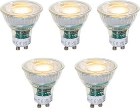 Комплект от 5 GU10 50mm димируеми LED крушки прозрачни 2.5W 450 lm 2700K