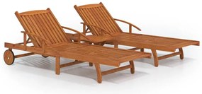 3104966 vidaXL Комплект шезлонги от 2 части с маса масивно дърво от акация