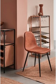 Черен/в естествен цвят метален шкаф за вино брой бутилки 20, 50x122x35 cm Isaac – Yes Everyday