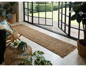 Ръчно изработена ютена пътека в естествен цвят 60x300 cm Jute Boucle – Flair Rugs