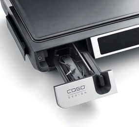 Електрическа скара 3в1 Caso Germany SteakMaster Pro, 2000W, 34х24 см, 80-240°C, Керамично покритие, Таймер, Сензорно управление, Инокс/черен