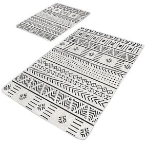 Черно-бели изтривалки за баня в комплект от 2 бр. 60x100 cm - Mila Home