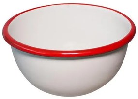 Емайлирана купа ф12см крем/червено RETRO-(69/12 105+105)