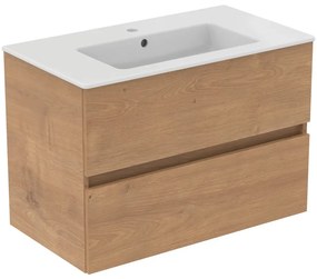 Стенен шкаф за мивка от декор от дъб в естествен цвят 80x55 cm Eurovit+ – Ideal Standard