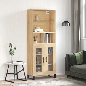 3189344 vidaXL Висок шкаф, дъб сонома, 69,5x34x180 см, инженерно дърво