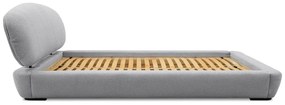 Сиво тапицирано двойно легло с включена подматрачна рамка 180x200 cm Odette – Scandic