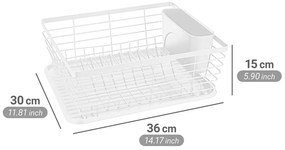 Бяла метална тавичка за оттичане 36x30 cm Drip – Wenko