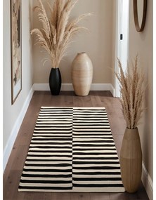 Черно-бял двустранна ръчно изработена вълнена пътека 80x200 cm Donna – Hanse Home
