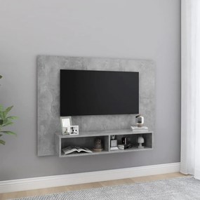 808273 vidaXL Стенен ТВ шкаф, бетонно сив, 120x23,5x90 см, инженерно дърво