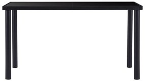 281853 vidaXL Трапезна маса, черна, 140x70x75 см, закалено стъкло