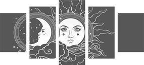 картини от 5 части – Черно-бяла хармония на слънцето и луната