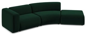 Тъмнозелен кадифен шезлонг (десен ъгъл) Ekahi – Makamii