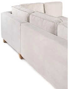 Бежов сгъваем ъглов диван от рипсено кадифе (десен ъгъл) Tori – Bonami Selection