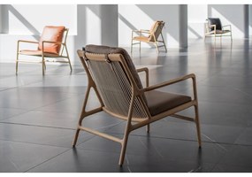 Кожен фотьойл в кафяво-натурален цвят Dedo - Gazzda