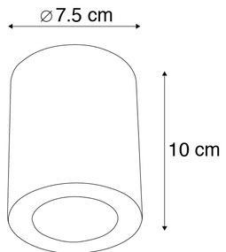 Модерен повърхностно монтиран прожектор бял 7,5 см GU10 50 мм - Tuba