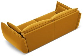 Кадифен диван в цвят горчица 208 cm Vanda – Mazzini Sofas