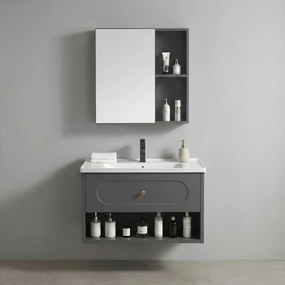 Комплект мебели за баня с мивка River 60cm Grey