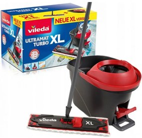 Mop with Bucket Vileda Ultramat Turbo XL Черен Червен Микрофибър