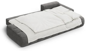 Сив кадифен сгъваем/с място за съхранение ъглов диван (десен ъгъл) Linz – Cosmopolitan Design