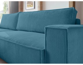 Тюркоаз сгъваем ъглов диван от рипсено кадифе Nihad – Bobochic Paris