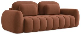 Теракотен разтегателен диван с място за съхранение от букле 266 cm Pele – Makamii