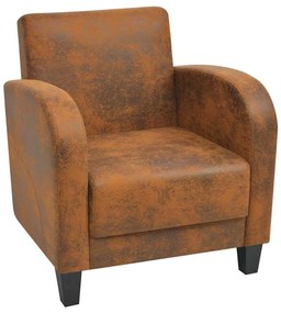 243588 vidaXL Фотьойл, кафяв, изкуствен велур