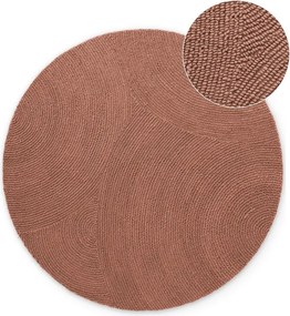 Теракотен ръчно изработен вълнен кръгъл килим ø 150 cm Calmio – Hanse Home