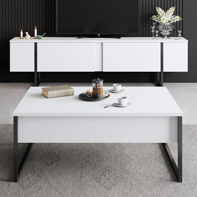Кафе маса Luxe, цвят Бял Черен