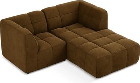 Кадифен ъглов диван в цвят горчица (десен ъгъл) Aloha – Makamii