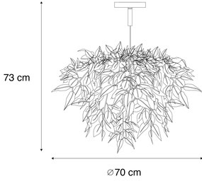Бохемски таванен полилей зелен 3-светлинен - Leavy