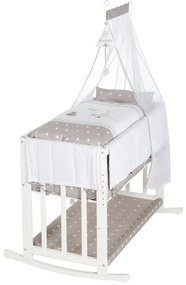Бяла люлка с място за съхранение и сенник 90x45 cm Indibär - Roba