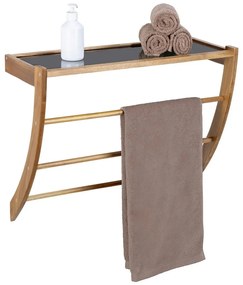 Стенна дървена поставка за кърпи в тъмно естествен цвят Fondi – Wenko