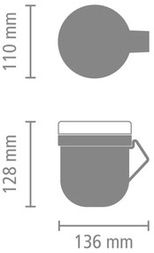 Чаша за супа с капак Brabantia Make&Take 1006293, 600+180 мл, Винтов капак, Без BPA, Тъмносив