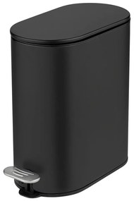 Матово черно стоманено кошче за боклук с педал 5 l Collungo – Wenko