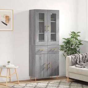 Sonata H Висок шкаф, сив сонома, 69,5x34x180 см, инженерно дърво