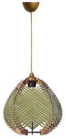 Зелено/в естествен цвят висящо осветително тяло с текстилен абажур ø 25 cm Yola – Opviq lights