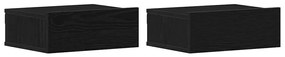 862417 vidaXL Нощни шкафчета с 2 места, черен дъб, 40x32x15 см, инженерно дърво