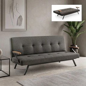 Тапициран триместен диван - легло Zven TopMebel в антрацит цвят 180x64x78cm.