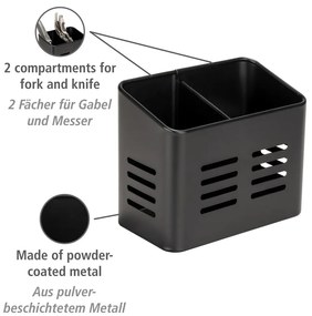 Метални прибори за хранене и поставки за салфетки в комплект от 2 части Black Outdoor Kitchen Baco – Wenko
