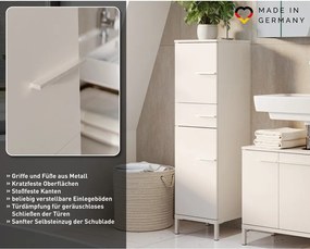 Кремав матов висок/тесен шкаф за баня 34x123 cm Laurino – Germania