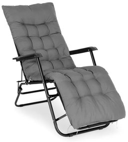 Сива възглавница за градински шезлонг 160 cm