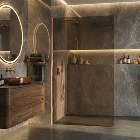 Параван за душ Rea Flexi Brown / Brush Copper 120