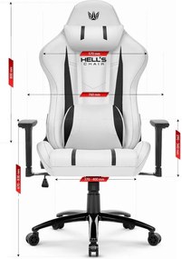 Ергономичен геймърски стол HC-1013 - бял офис стол с 3D подлакътници